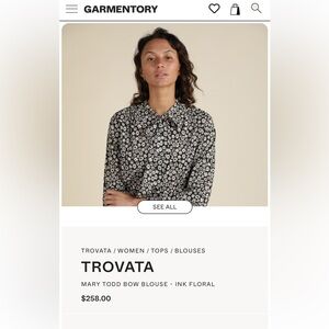 Trovata Birds of Paradis Monochrome Floral Blouse size XSMALL